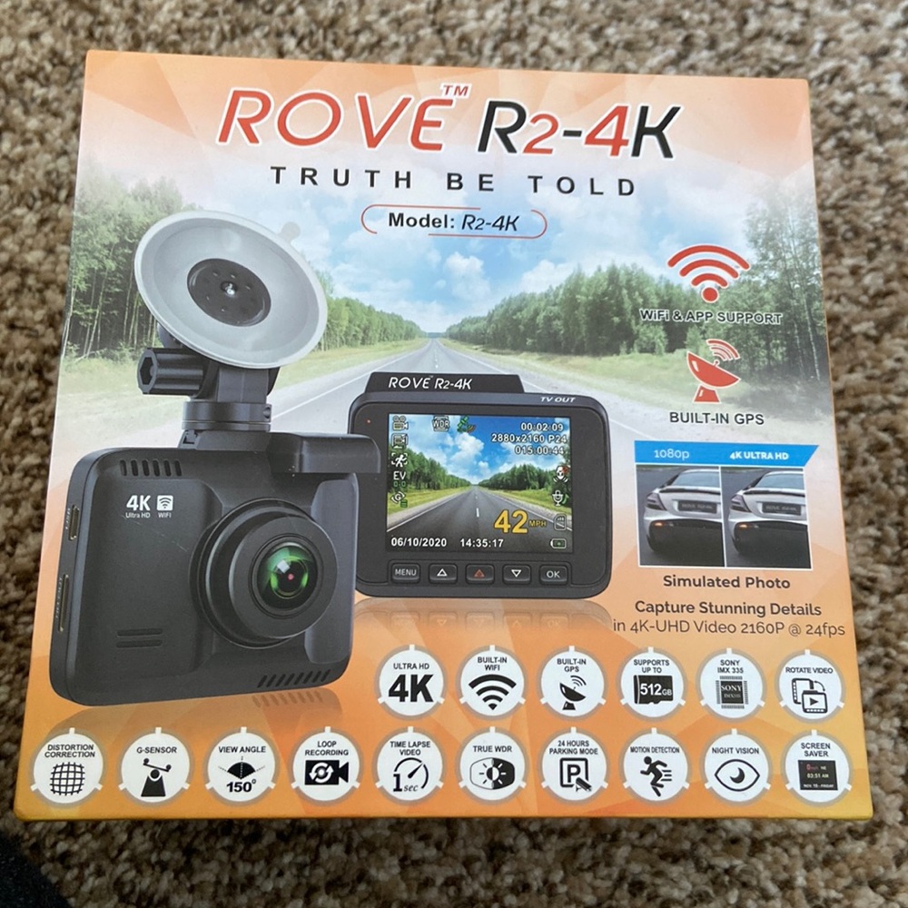 Rove R2-4K DashCam with SD card included